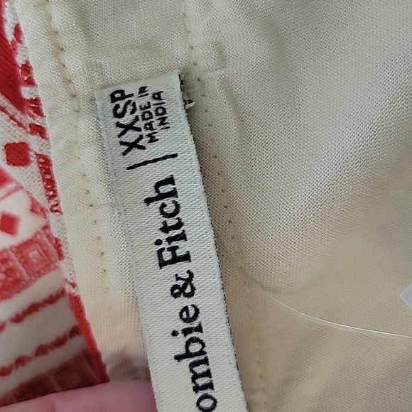 NWT Abercrombie & Fitch Cherry Checker Print A Line Midi Skirt Linen Blend XXSP - Picture 8 of 10